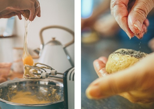 cracking an egg adding pepper